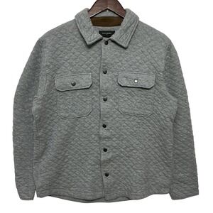 Banana Republic Quilted Shirt Jacket Mens Size M Gray Snap Front Shacket